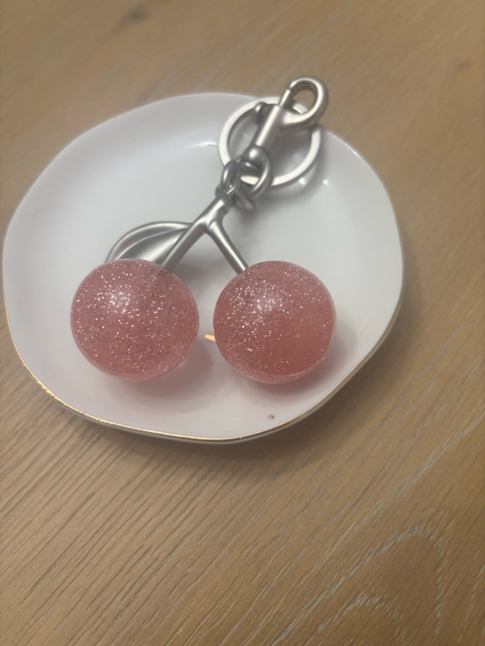 Pink Glitter Cherry Keychain - Women Accessories